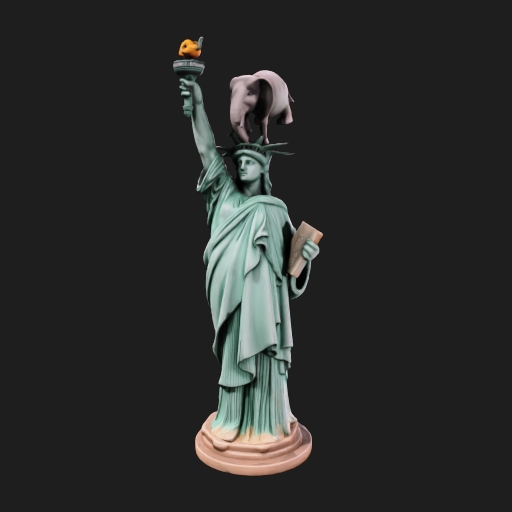 statue of liberty with elephant on top