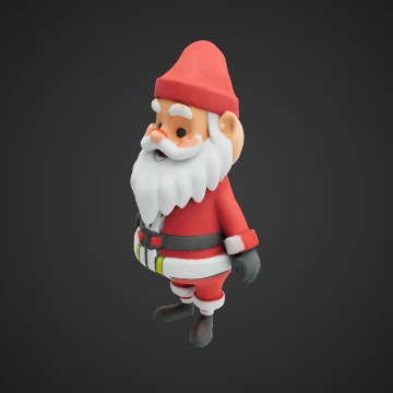 Cute stylized 3D Santa Claus