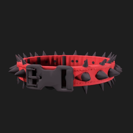 red spiked dog collar