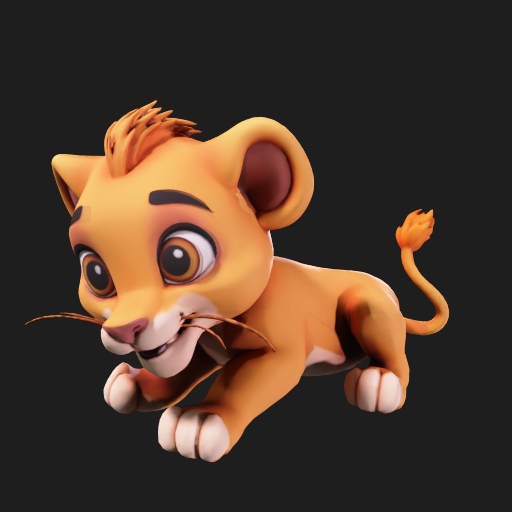 Baby lion color moving cute