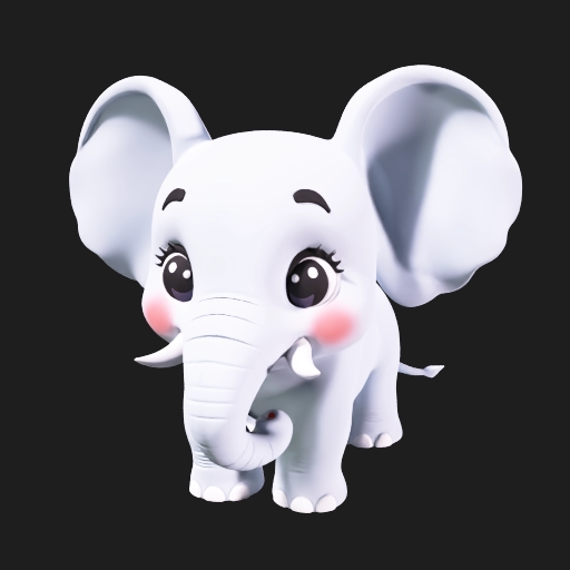 a cute cartoon baby elephant