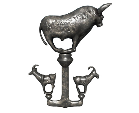 10.bronze age statuette of a bull and goats