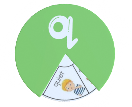 Alphabet Spin & Learn Wheel Q q