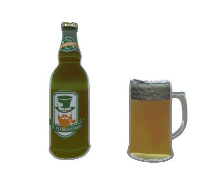 St. Patrick's day: Beer bottle and mug