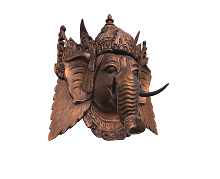Ganesha wooden mask by Rigsters