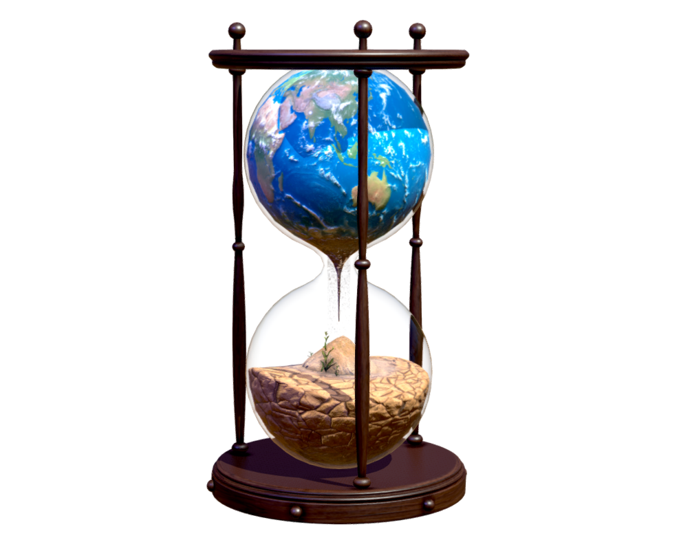 Pollution's Hourglass: Earth's Fragile Balance