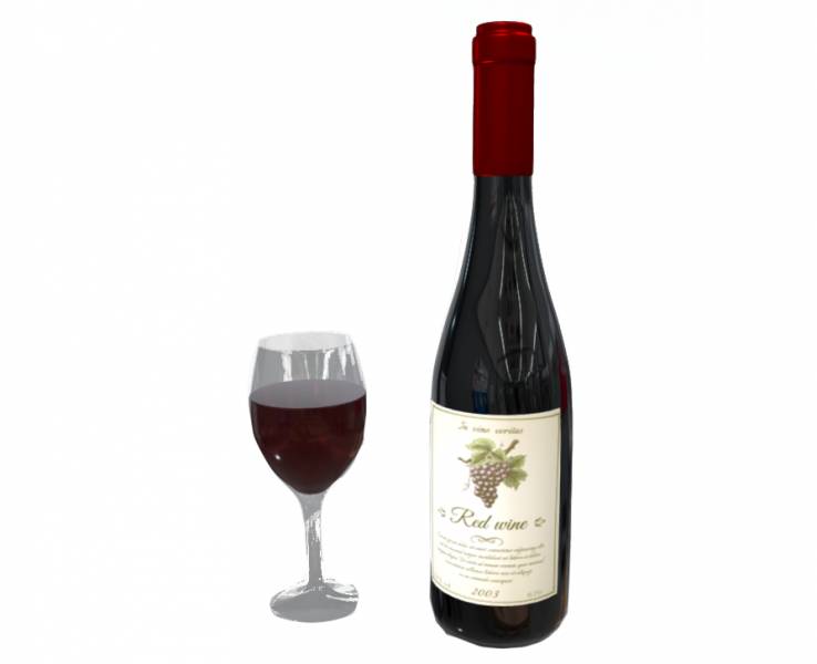 Wine Bottle and Glass