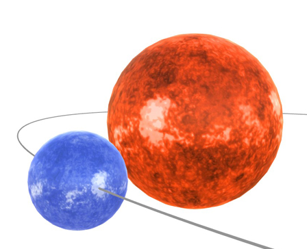 Binary star system with atmospheric mass flow by SebastianSosnowski