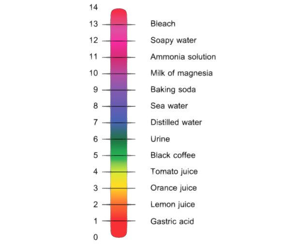 The pH scale measures H+ in a solution