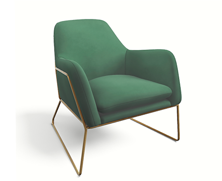 Frame Armchair, Grass Cotton Velvet