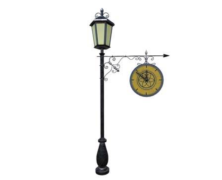 Clock Street Lamp - Vintage by gozdemrl