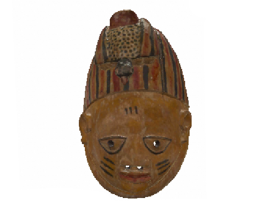 Masque gélédé coiffé d'un oiseau