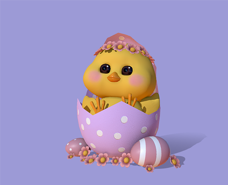 Easter egg hatching chicken