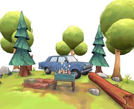 Stylized forest "May holiday" by borsh_and