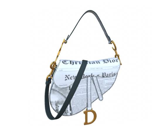 Dior Bolso Saddle Bandolera Estampado Newspaper
