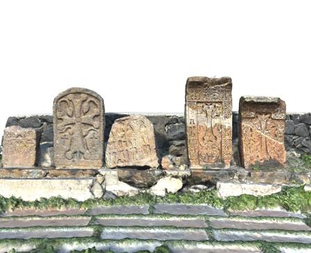 Set of Khachkars - Lake Sevan, Armenia by Azad Balabanian
