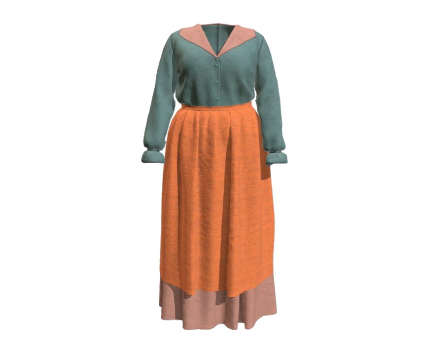 Women's costume from a traditional engraving